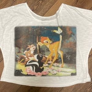Disney XS Bambi crop top made in USA